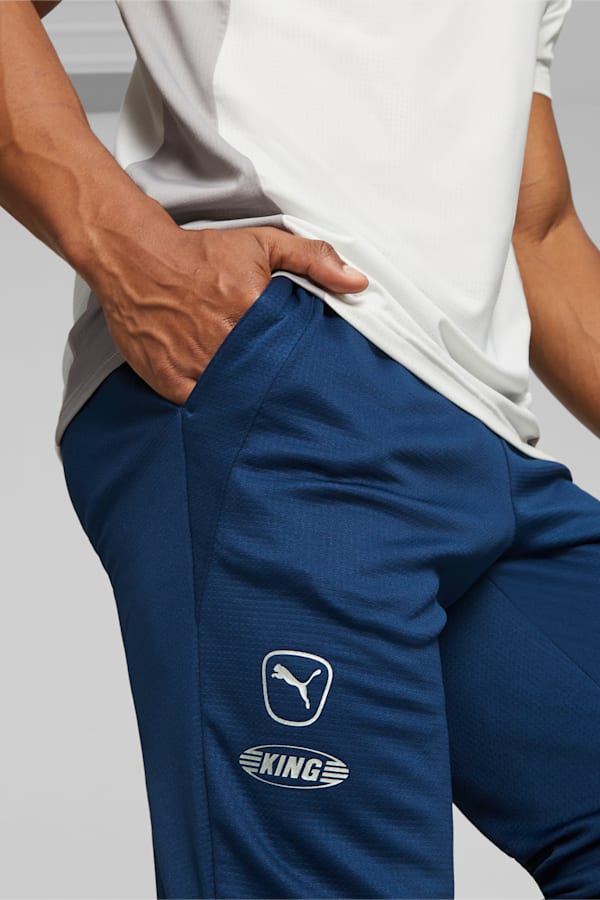 KING Pro Men's Football Training Pants, Persian Blue-Eucalyptus, extralarge-GBR