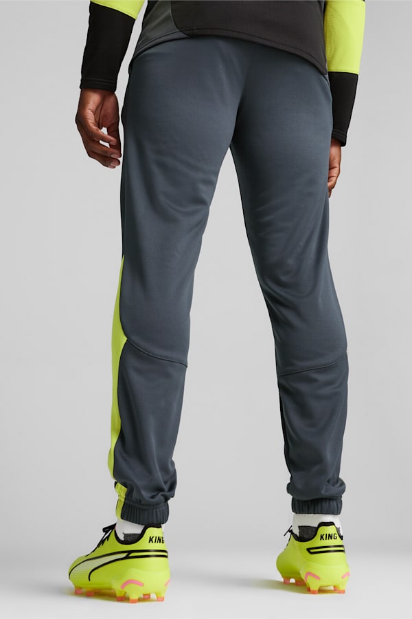 KING Pro Men's Football Training Pants, Strong Gray-Electric Lime, extralarge