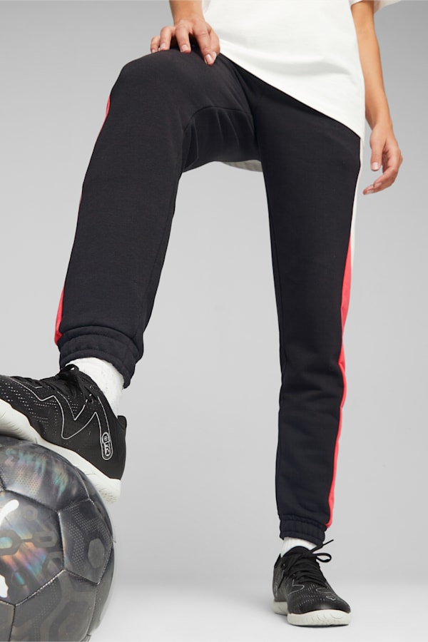 PUMA Queen Women's Football Sweatpants, Electric Blush-Warm White-PUMA Black, extralarge