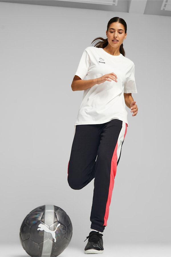 PUMA Queen Women's Football Sweatpants, Electric Blush-Warm White-PUMA Black, extralarge