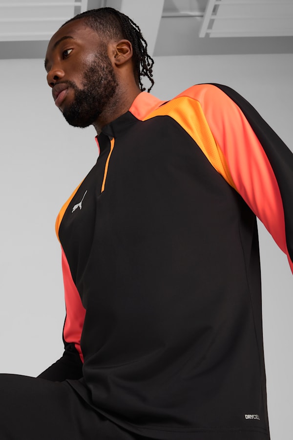 individualLIGA Quarter-Zip Top Men, PUMA Black-Heat Fire, extralarge