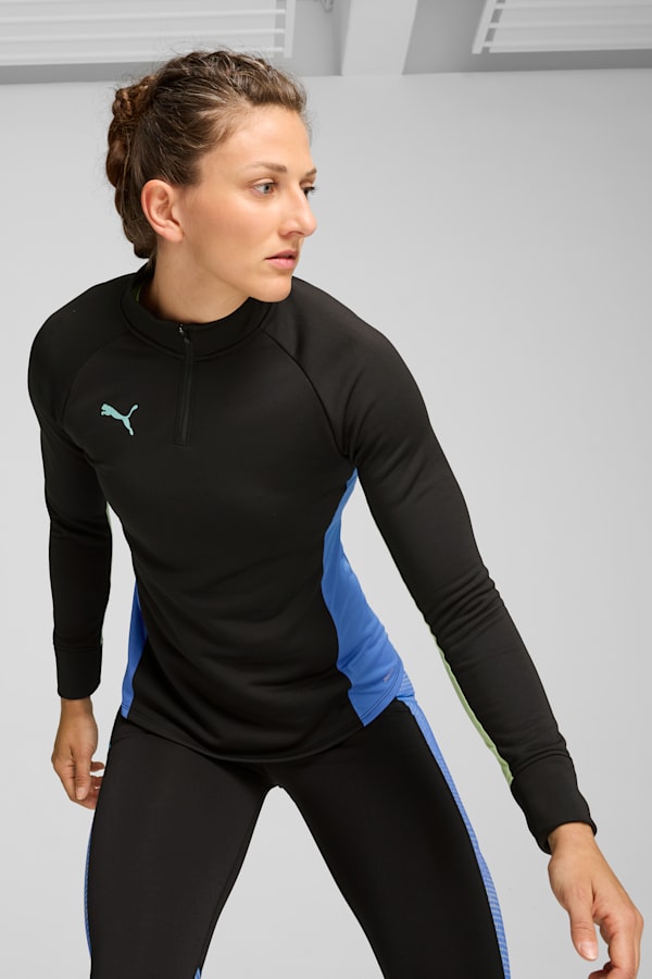 individualBLAZE Quarter-Zip Top Women, PUMA Black-Fizzy Apple, extralarge