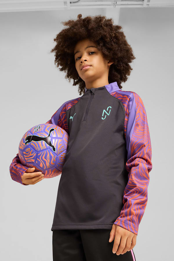Neymar Jr Creativity Quarter-Zip Football Top Youth, Dark Coal-Soft Violet, extralarge