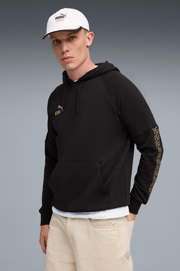 KING Football Hoodie Men, PUMA Black-PUMA Gold, extralarge-GBR