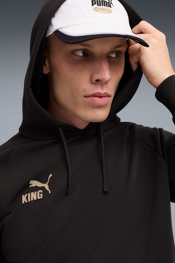 KING Football Hoodie Men, PUMA Black-PUMA Gold, extralarge-GBR