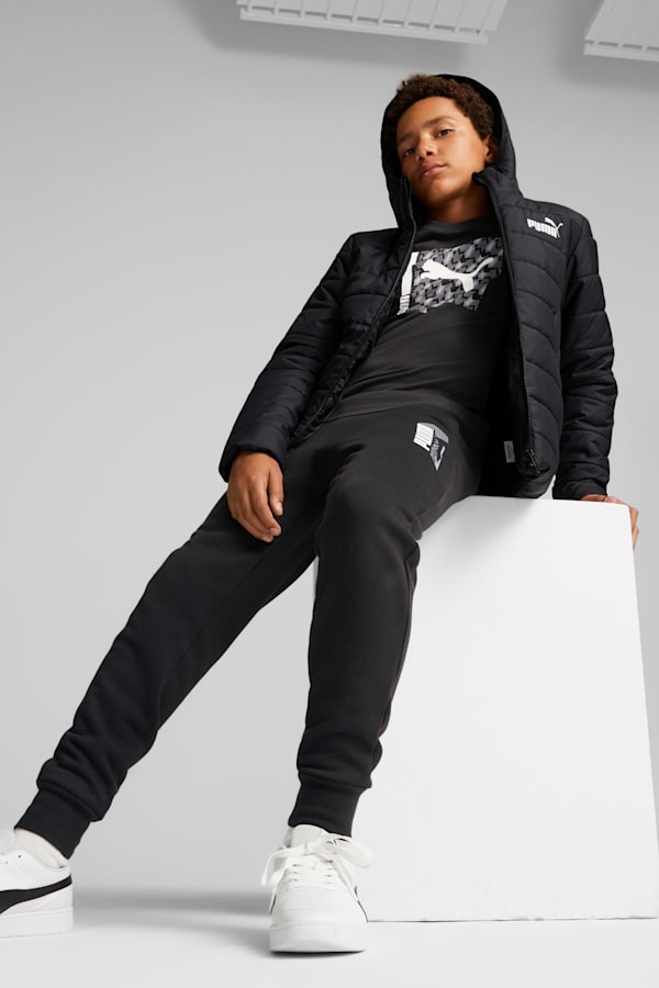 Essentials Padded Jacket Youth, Puma Black, extralarge