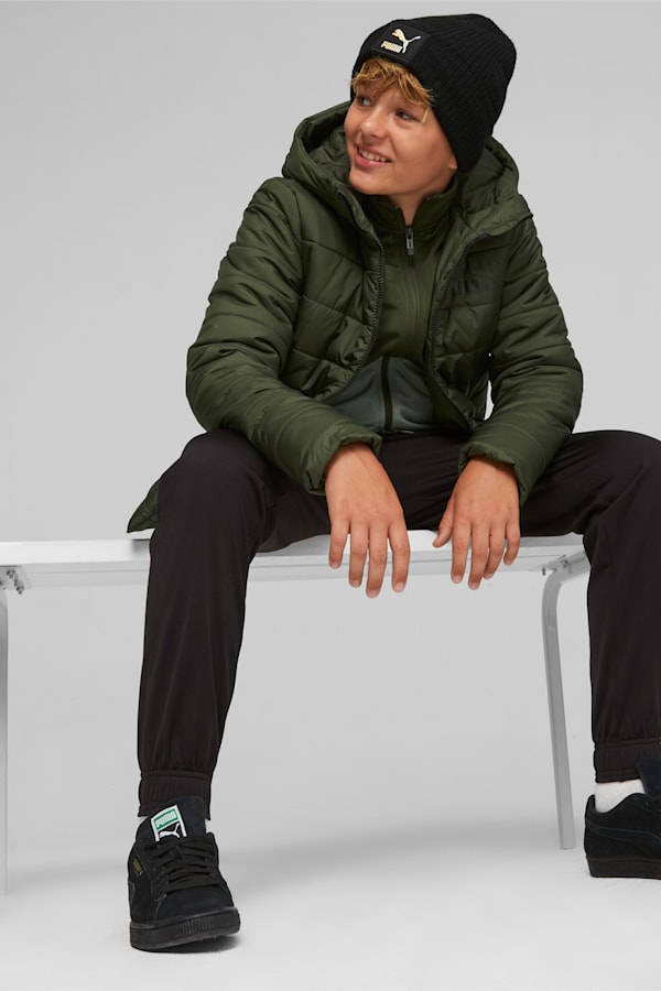 Essentials Padded Jacket Youth, Myrtle, extralarge