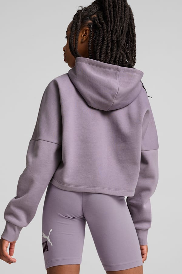 Essentials Logo Cropped Hoodie Youth, Pale Plum, extralarge
