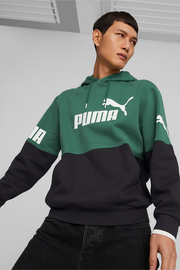 PUMA POWER Colourblock Hoodie Men, Vine, extralarge