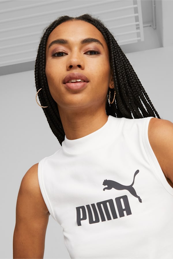 Essentials Slim Logo Tank Top Women, PUMA White, extralarge