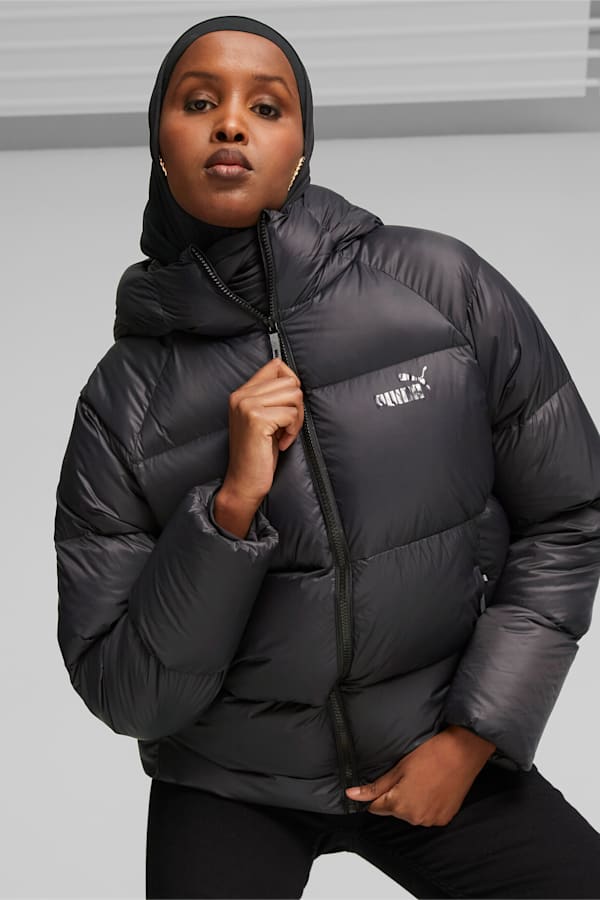 A$AP Rocky Women's Hooded Ultra Down Puffer Jacket, PUMA Black, extralarge