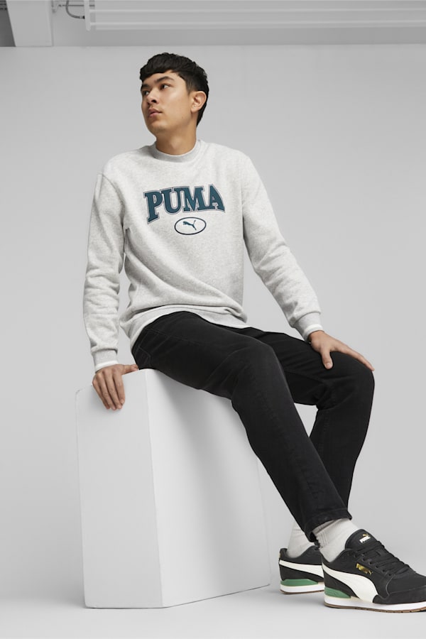 PUMA SQUAD Crew Neck Sweatshirt Men, Light Gray Heather, extralarge-GBR