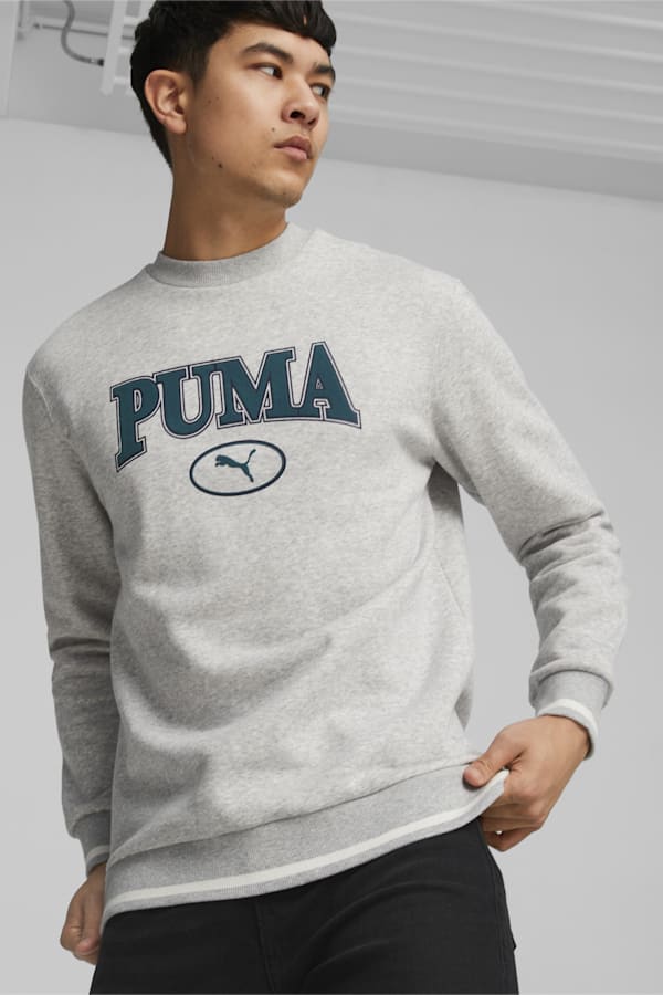 PUMA SQUAD Crew Neck Sweatshirt Men, Light Gray Heather, extralarge-GBR