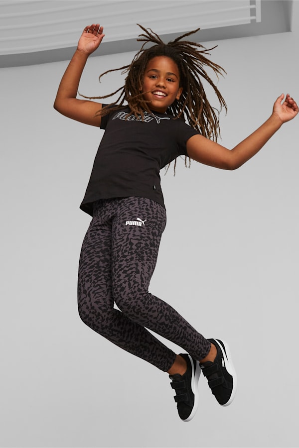 ESS+ ANIMAL Youth Leggings, PUMA Black, extralarge