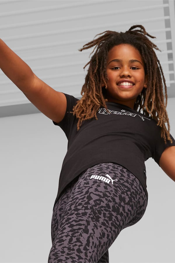 ESS+ ANIMAL Youth Leggings, PUMA Black, extralarge