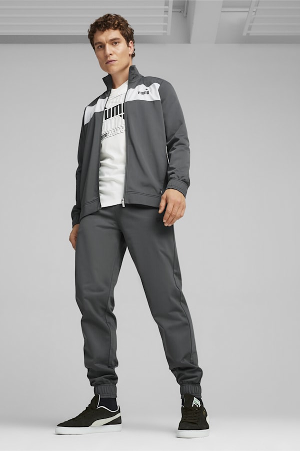 Men's Poly Tracksuit, Mineral Gray, extralarge