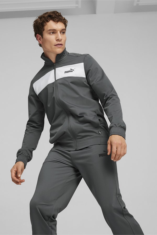 Men's Poly Tracksuit, Mineral Gray, extralarge