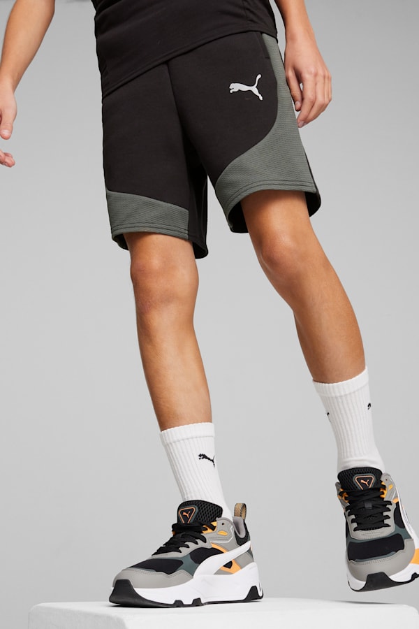 EVOSTRIPE Youth Shorts, PUMA Black, extralarge