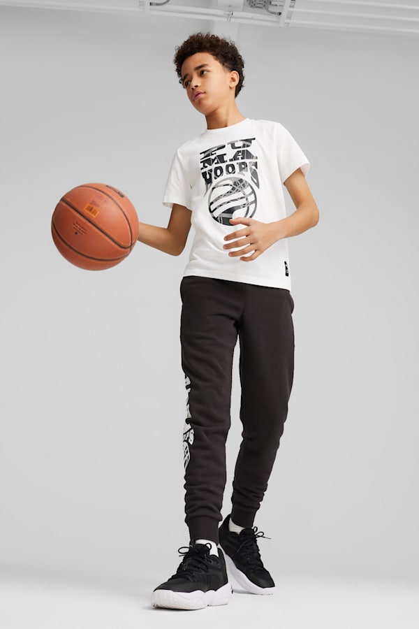 BASKETBALL BLUEPRINT Youth Tee, PUMA White, extralarge