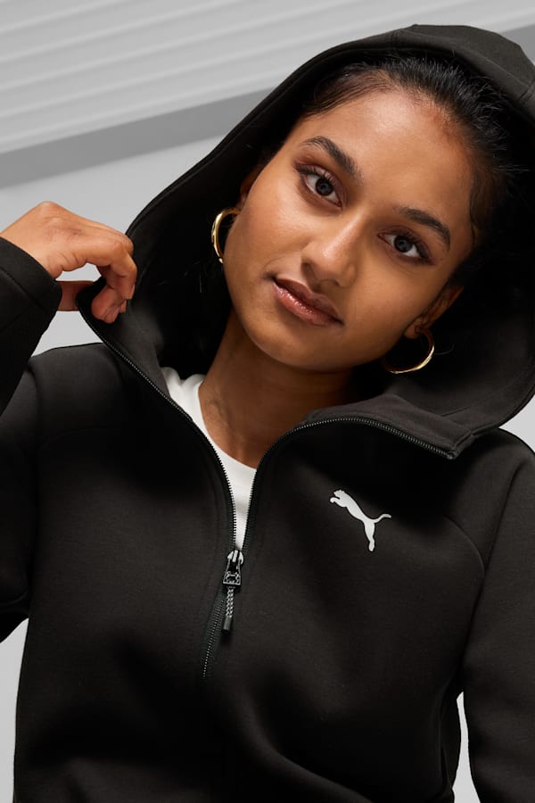 EVOSTRIPE Full-Zip Hoodie Women, PUMA Black, extralarge