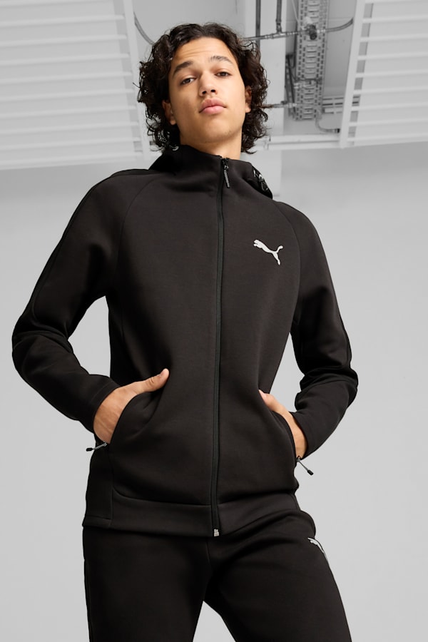 EVOSTRIPE Full-Zip Hoodie Men, PUMA Black, extralarge