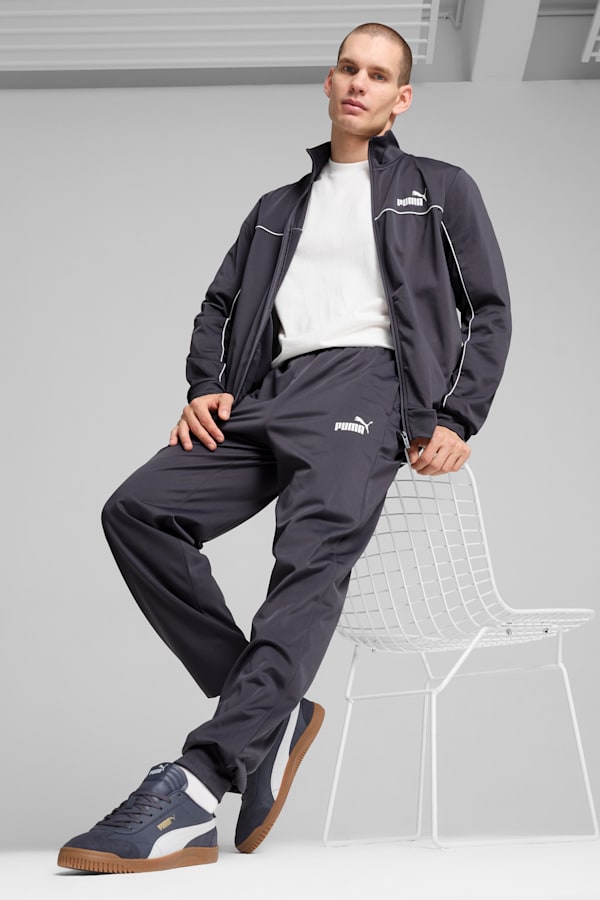 Piping Tracksuit Men, Galactic Gray, extralarge-GBR