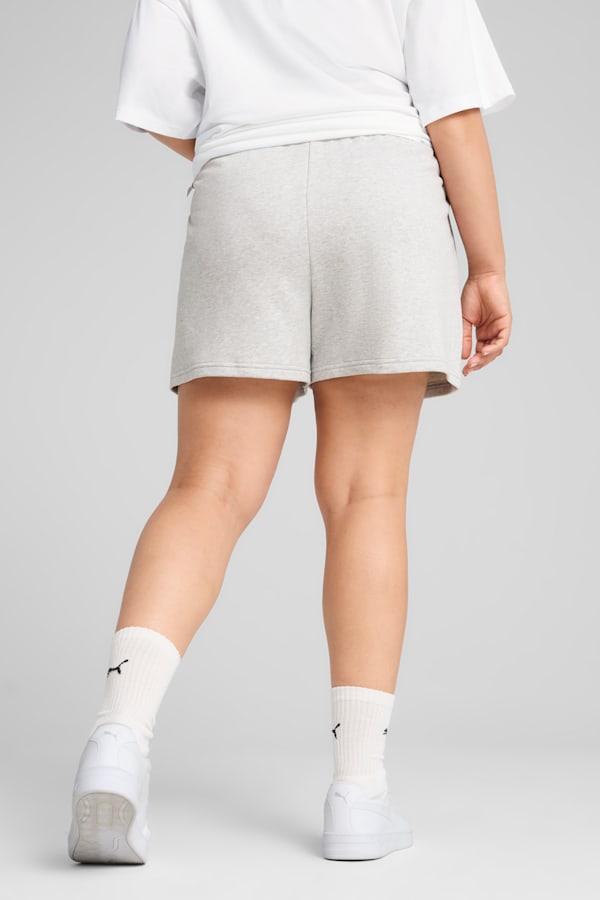 ESS Small No. 1 Logo 4'' Shorts Women, Light Gray Heather, extralarge