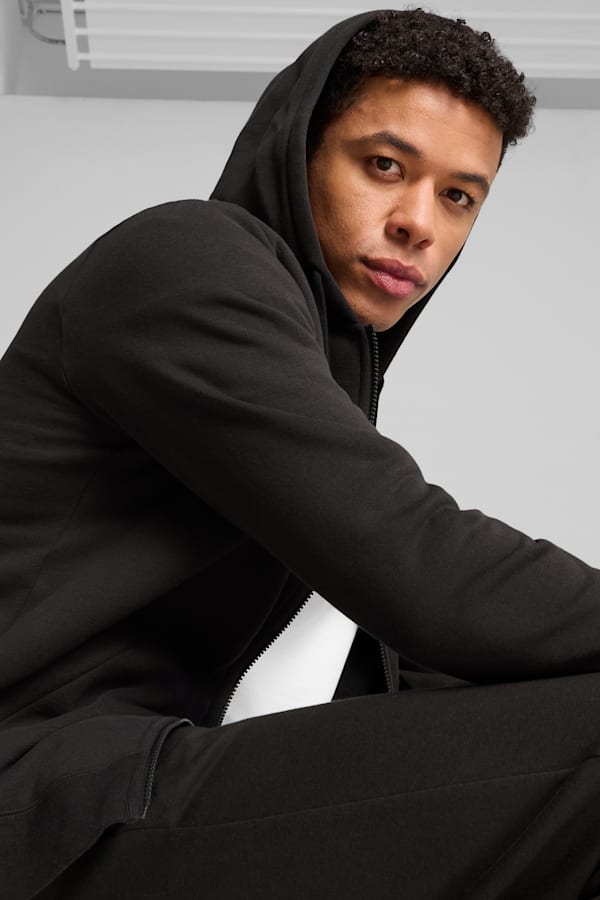 Essentials No. 1 Logo Full-Zip Hoodie Men, PUMA Black, extralarge-GBR