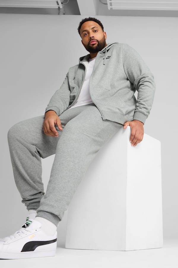 Essentials No. 1 Logo Full-Zip Hoodie Men, Medium Gray Heather, extralarge-GBR