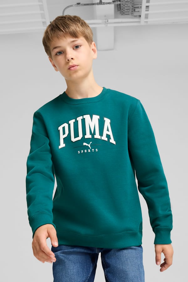 PUMA SQUAD Crew Youth, Cold Green, extralarge-GBR