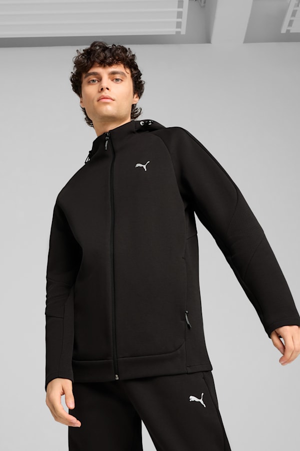 EVOSTRIPE Full-Zip Hoodie Men, PUMA Black, extralarge