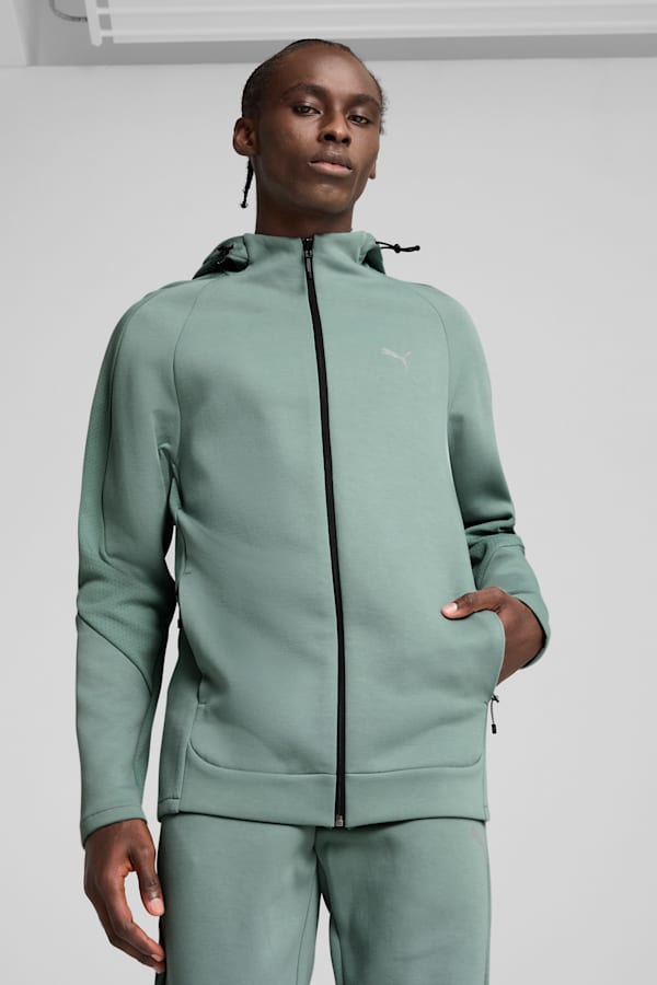 EVOSTRIPE Full-Zip Hoodie Men, Green Moon, extralarge