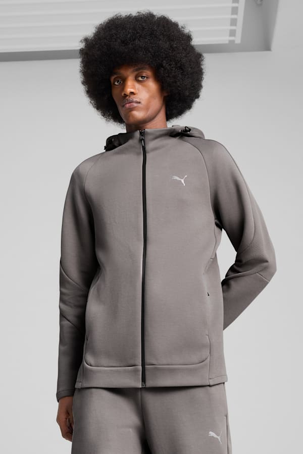 EVOSTRIPE Full-Zip Hoodie Men, Cast Iron, extralarge