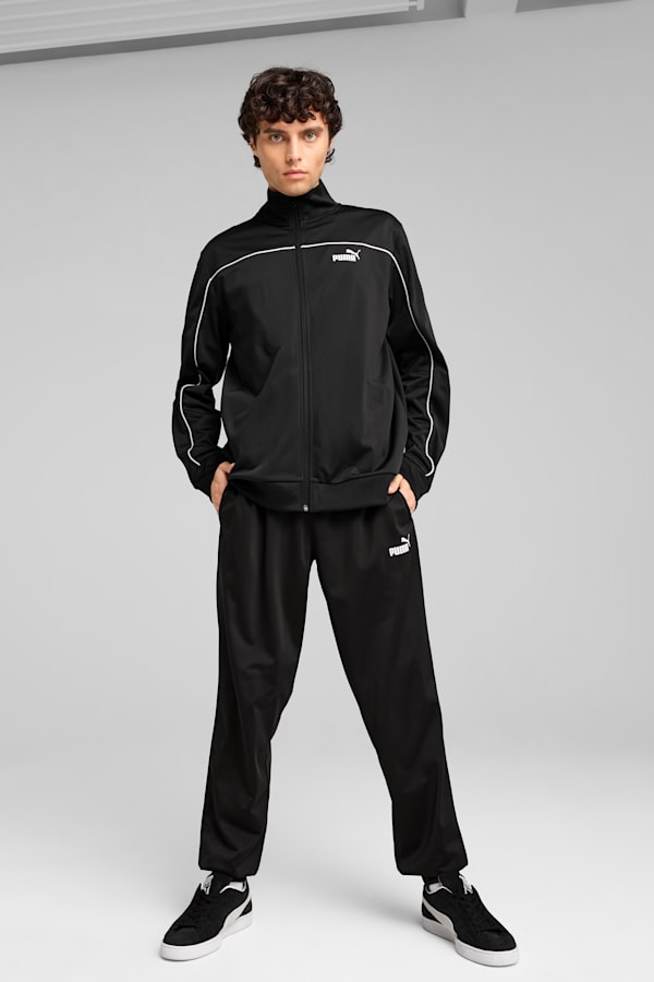 Poly Piping Tracksuit Men, PUMA Black, extralarge