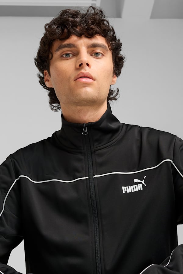 Poly Piping Tracksuit Men, PUMA Black, extralarge