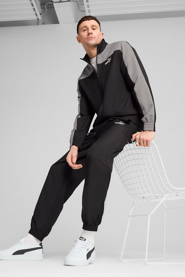Woven Colourblock Tracksuit Men, PUMA Black, extralarge-GBR