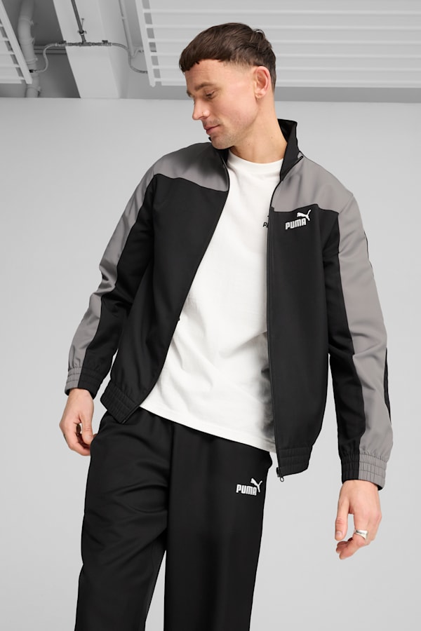 Woven Colourblock Tracksuit Men, PUMA Black, extralarge-GBR