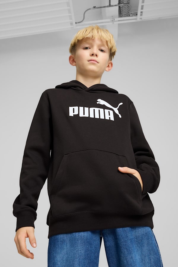 ESS No. 1 Logo Fleece Hoodie Youth, PUMA Black, extralarge-GBR