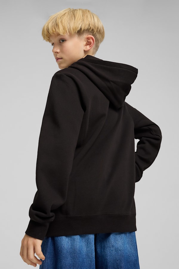 ESS No. 1 Logo Fleece Hoodie Youth, PUMA Black, extralarge-GBR