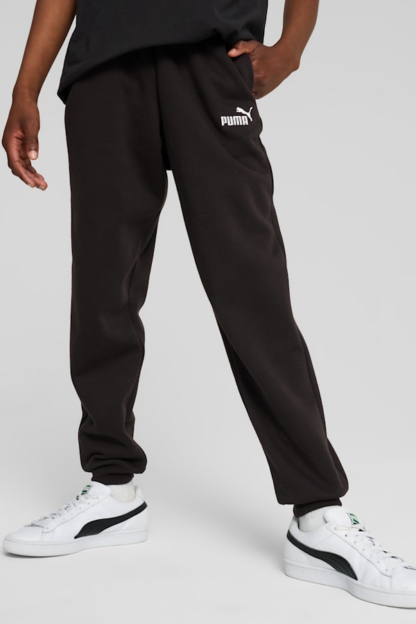 ESS No. 1 Logo Fleece Sweatpants Youth, PUMA Black, extralarge-GBR