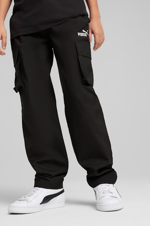 ESS No. 1 Logo Woven Cargo Pants Youth, PUMA Black, extralarge