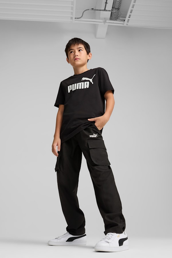 ESS No. 1 Logo Woven Cargo Pants Youth, PUMA Black, extralarge