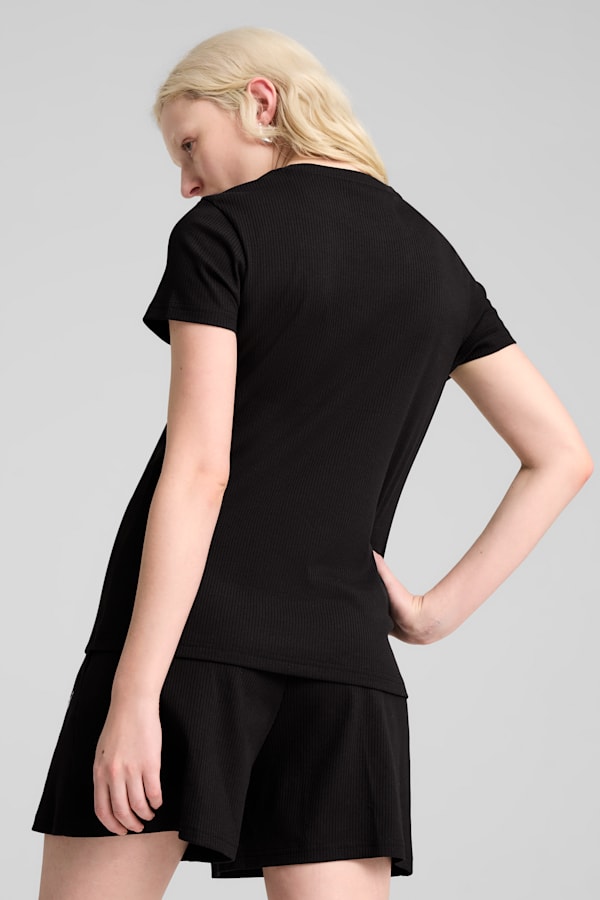 ESS ELEVATED Rib Tee Women, PUMA Black, extralarge