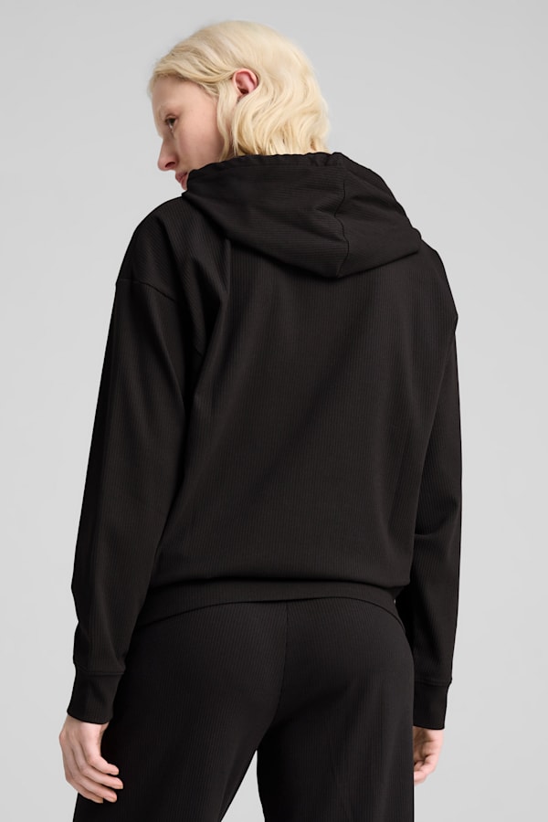 ESS ELEVATED Comfort Rib Hoodie Women, PUMA Black, extralarge