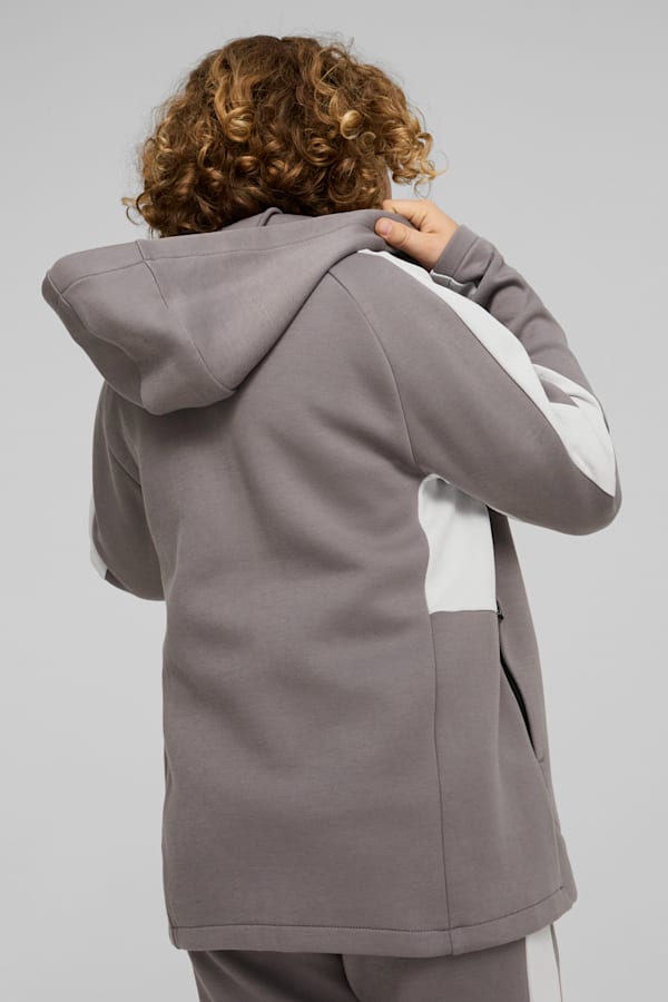 EVOSTRIPE Full-Zip Hoodie Youth, Cast Iron, extralarge