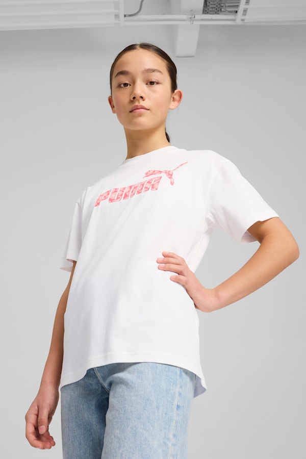 Essentials Animal Logo Infill Tee Youth, PUMA White, extralarge