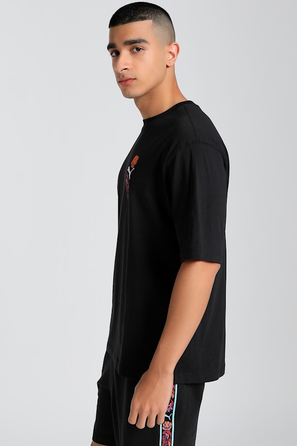 Floral Sport Graphic Boxy Tee Men, PUMA Black, extralarge-GBR