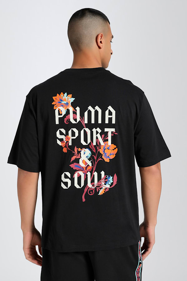 Floral Sport Graphic Boxy Tee Men, PUMA Black, extralarge-GBR