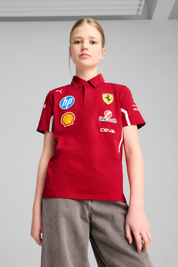 Scuderia Ferrari HP 2025 Team Polo Youth, Dark Cherry, extralarge-GBR
