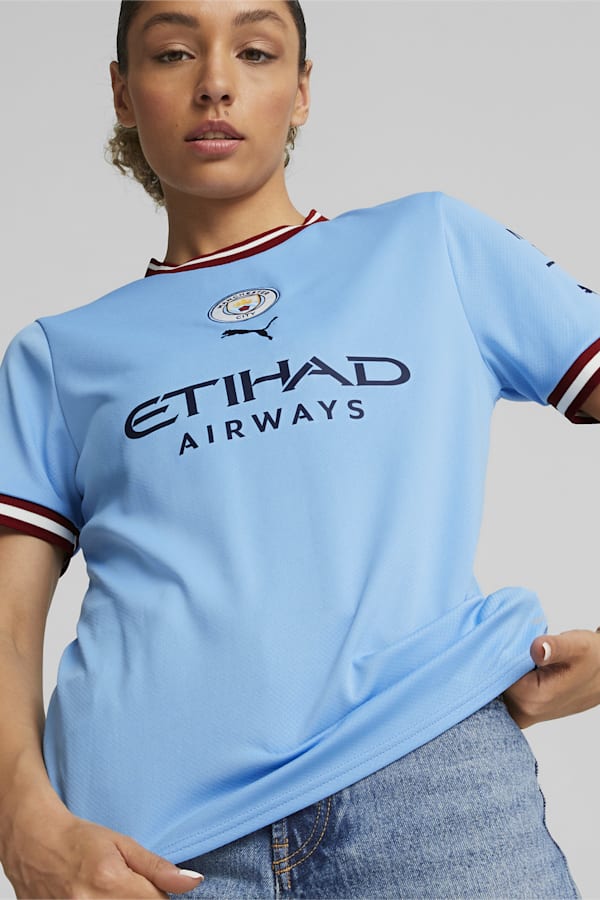 Manchester City F.C. Home 22/23 Replica Jersey Women, Team Light Blue-Intense Red, extralarge